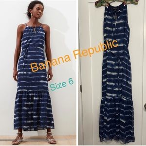 🆕 Banana Republic Factory Halter Flounce Maxi Sz6